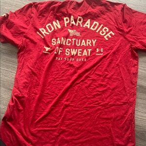 Under Armour Red Tee with Motivational Print